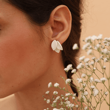Load image into Gallery viewer, Stunning bride earrings with intricate details, designed to elevate the bridal look with timeless elegance and grace.