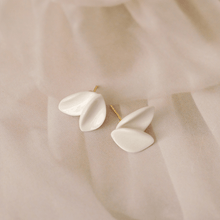 Load image into Gallery viewer, A pair of white porcelain earrings made of porcelain, featuring a unique and captivating design.