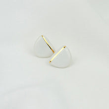 Load image into Gallery viewer, Lightweight minimal porcelain earrings. Clean background.