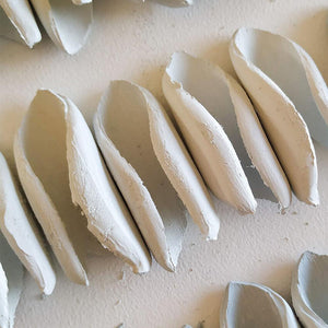 Porcelain workshop: raw porcelain pieces, ready to be polished and turned into delightful earrings. 