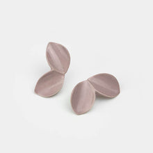 Load image into Gallery viewer, Earrings made of porcelain. Lavender color. Petals design inspired by nature.