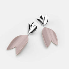 Load image into Gallery viewer, Porcelain dangle earrings: petals exquisitely crafted by expert hands. Handmade jewellery.