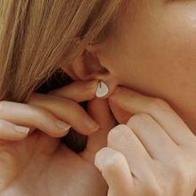 Load image into Gallery viewer, White clay earrings. Handmade. Tiny delicate earrings.