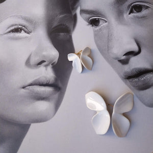 Same design, two sizes: stunning porcelain earrings aside. 